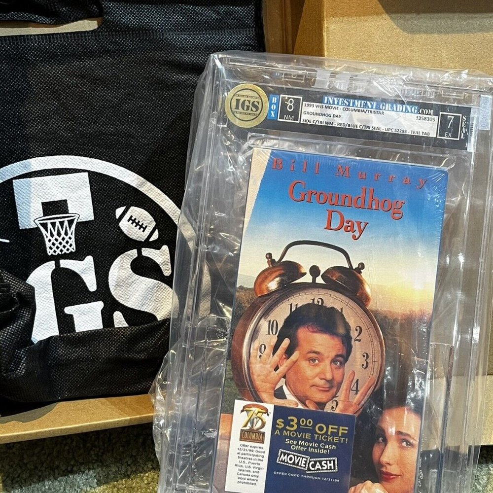 IGS Graded 8-7 Near Mint SEALED ORIGINAL Groundhog Day 1993 VHS W/ Ticket Promo!